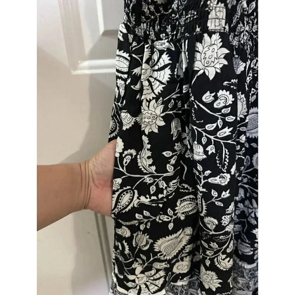 NWT KNOX ROSE Sleeveless Full Button Front Black Floral A-line Dress 2x Boho - Picture 6 of 11